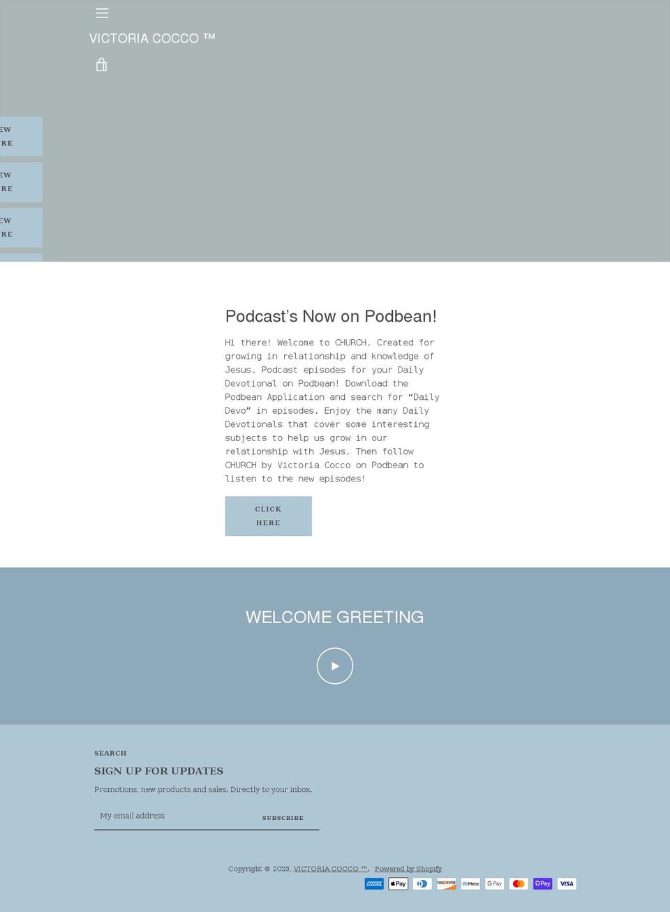 victoriacocco.com shopify website screenshot