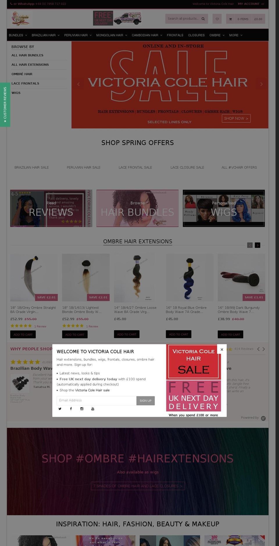 victoriacole.co.uk shopify website screenshot