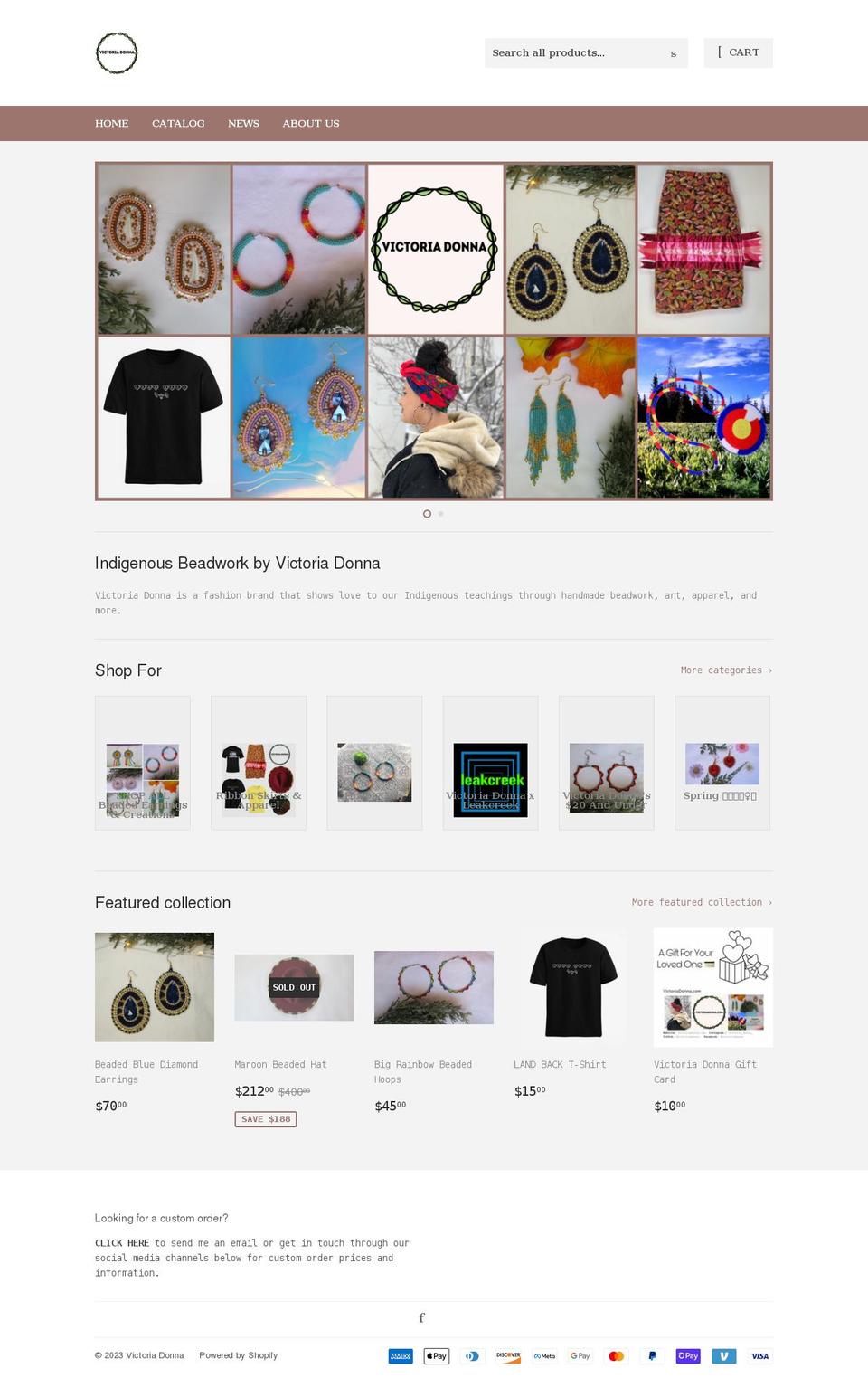 victoriadonna.com shopify website screenshot