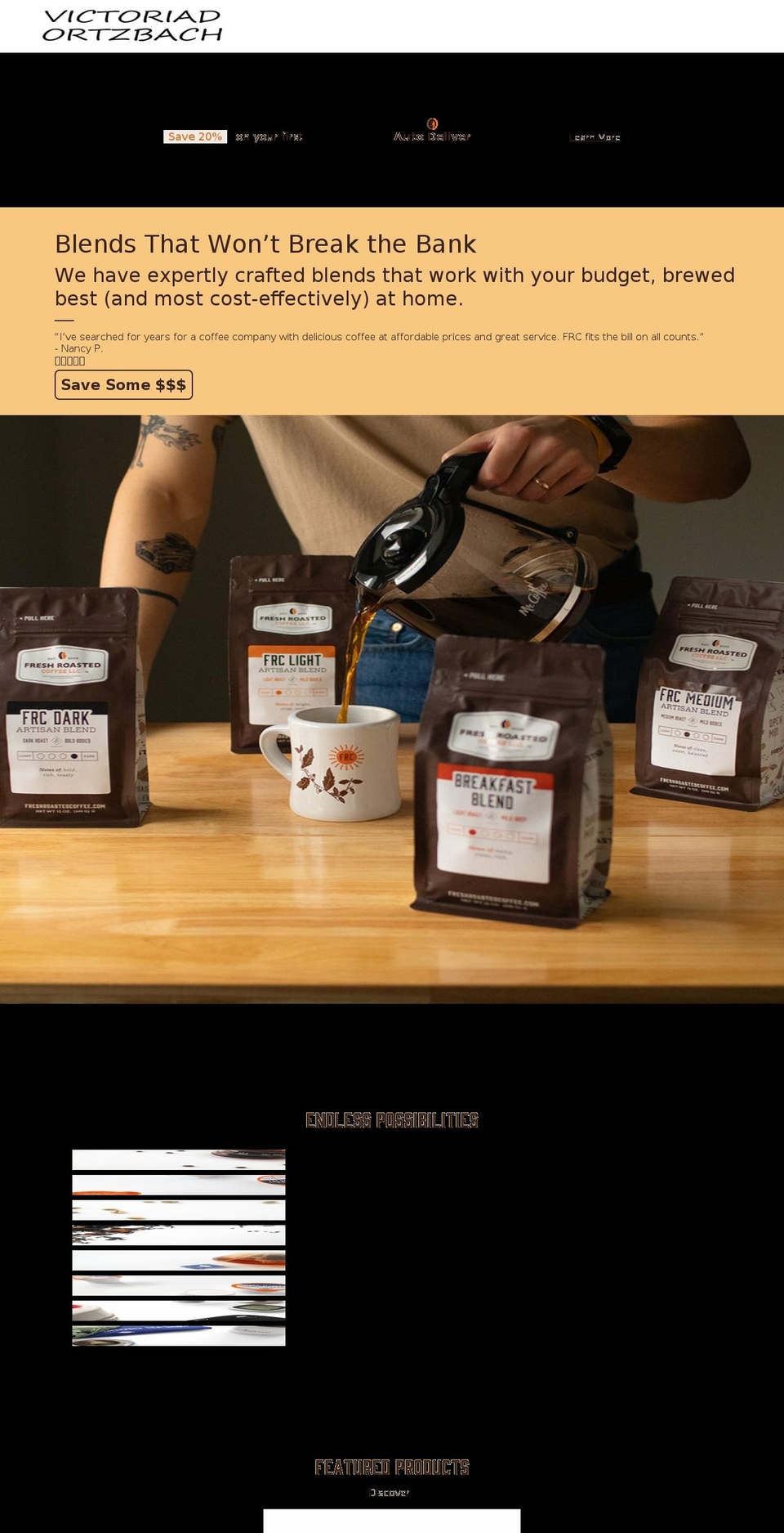 FRC - RAW  OrderGroove Shopify theme site example victoriadortzbach.com