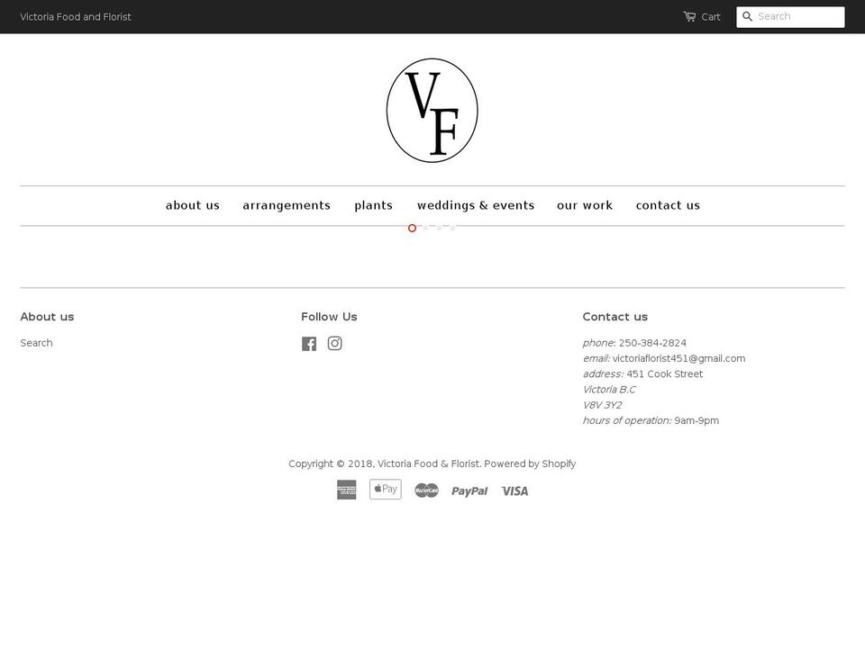 victoriafoodandflorist.com — Shopify storefront screenshot