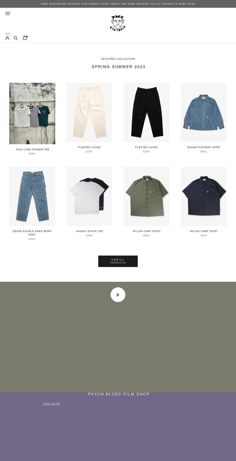 victoriahongkong.com shopify website screenshot