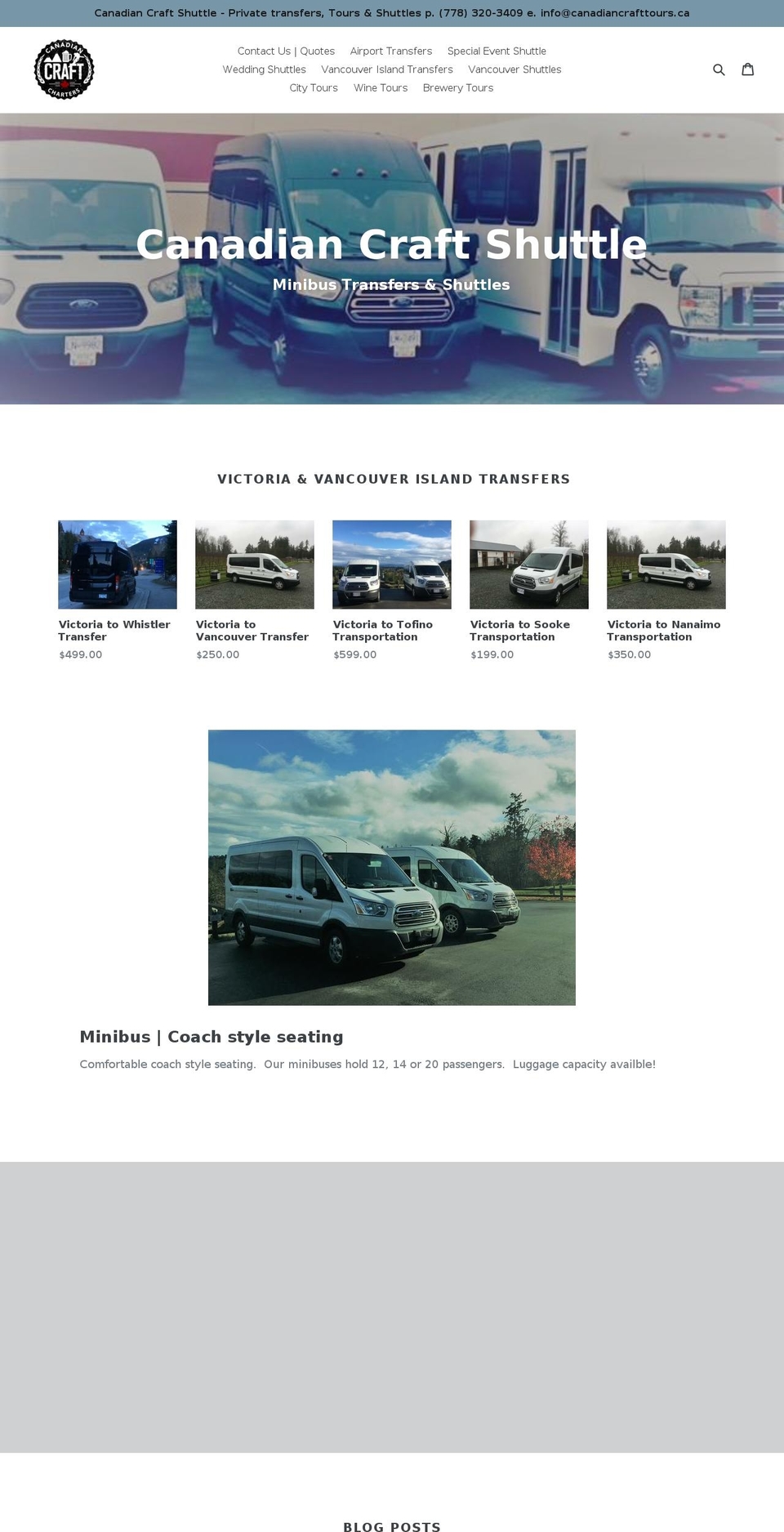 victoriaminibus.com — Shopify storefront screenshot
