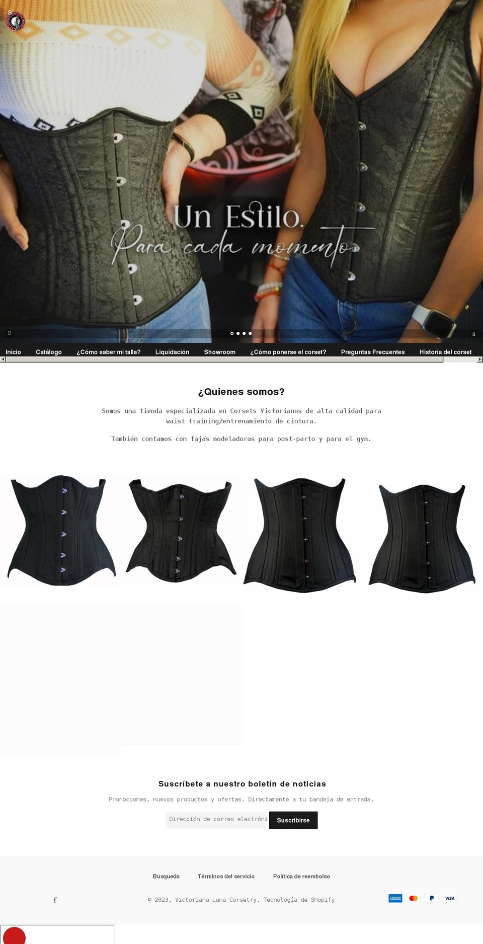 victorianalunacorsetry.com shopify website screenshot