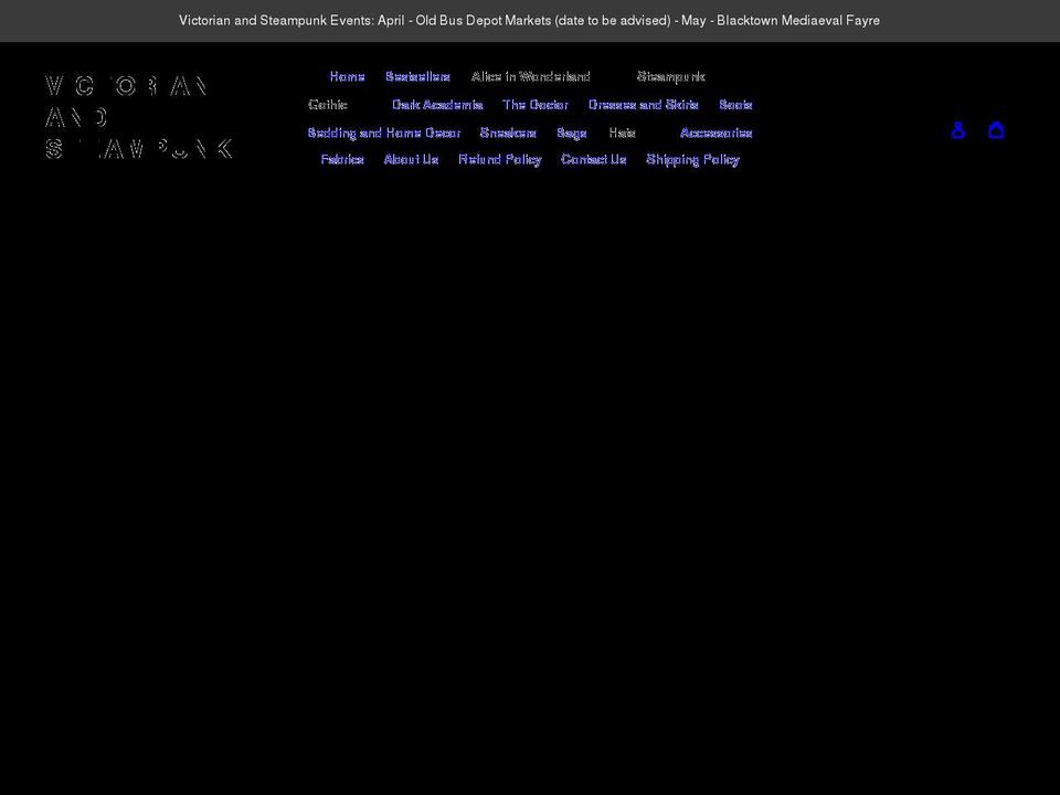 victorianandsteampunk.com shopify website screenshot