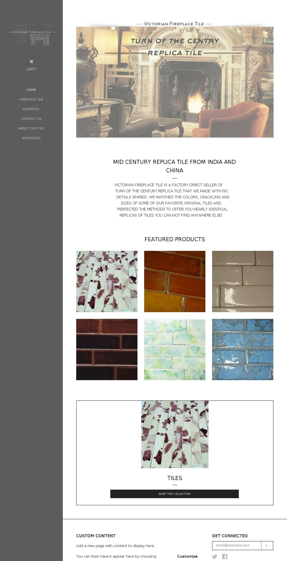 victorianfireplacetile.com shopify website screenshot