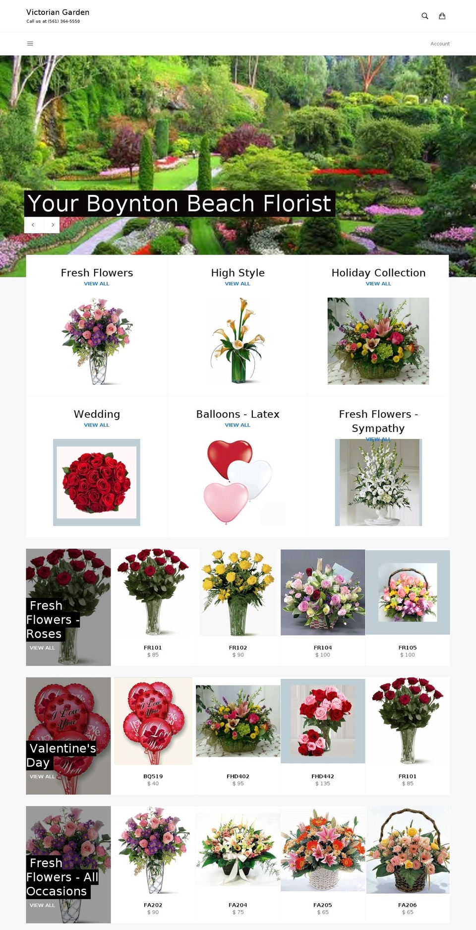 victorianflowersandgarden.com shopify website screenshot