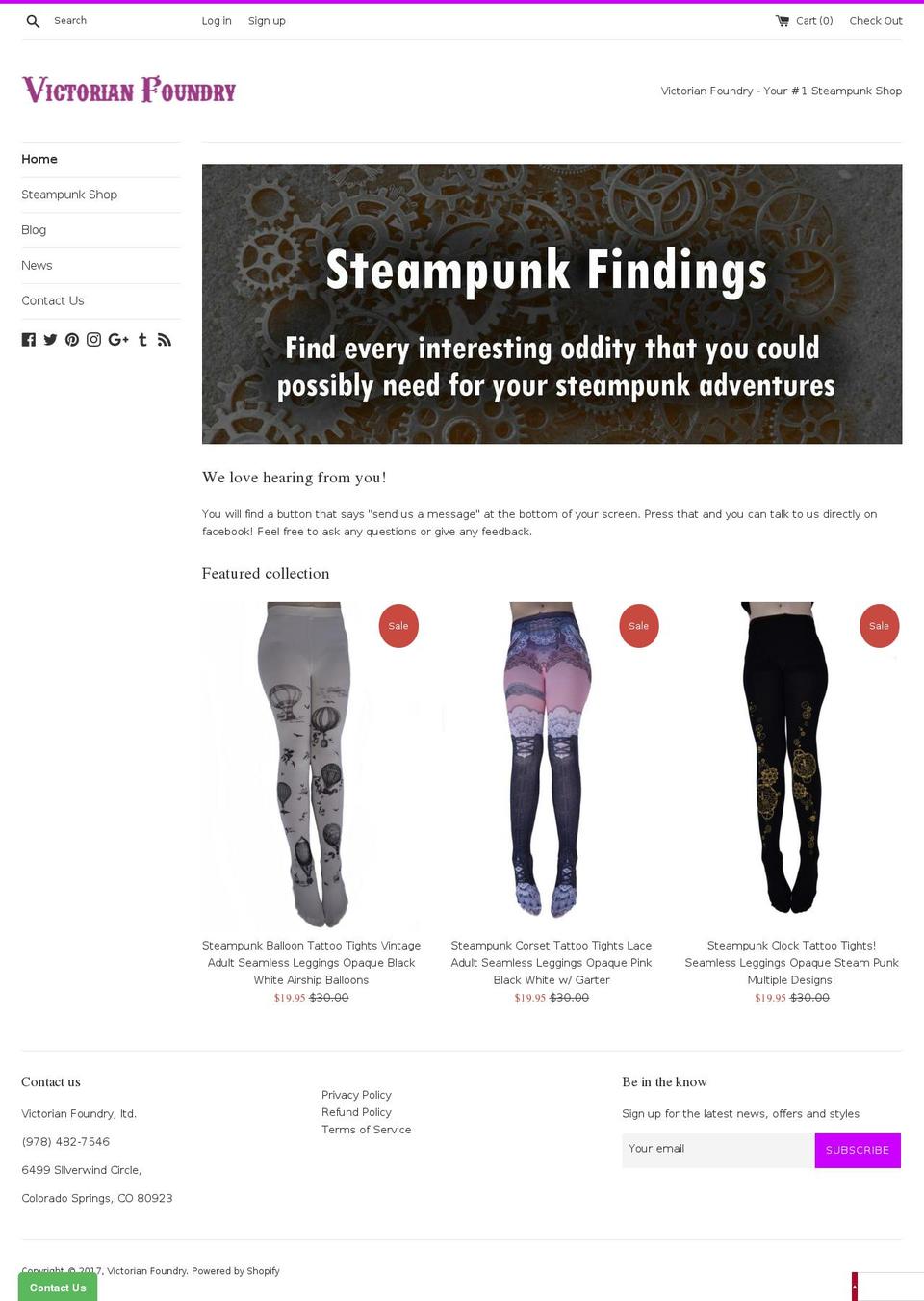 victorianfoundry.com shopify website screenshot