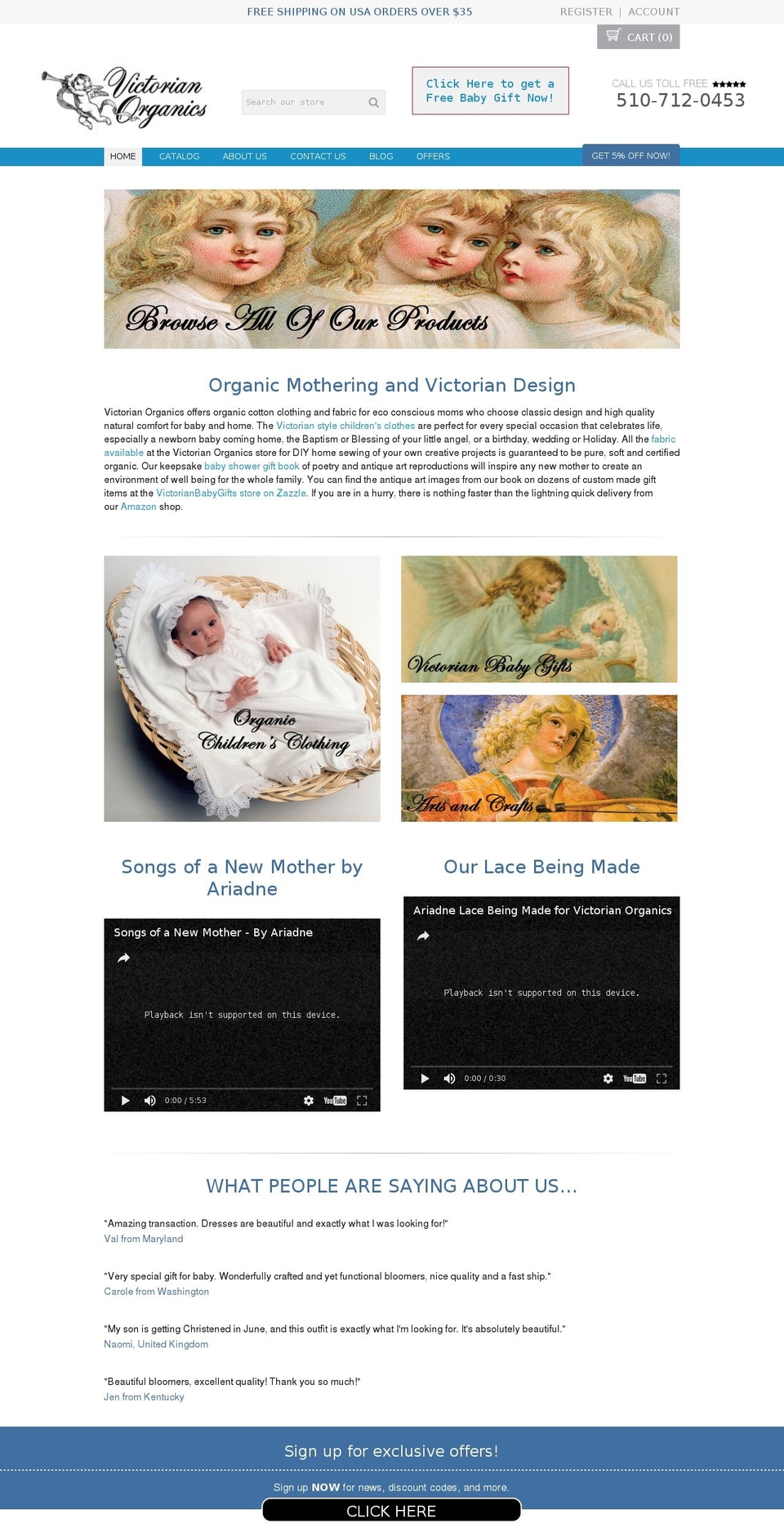 victorianorganics.com shopify website screenshot