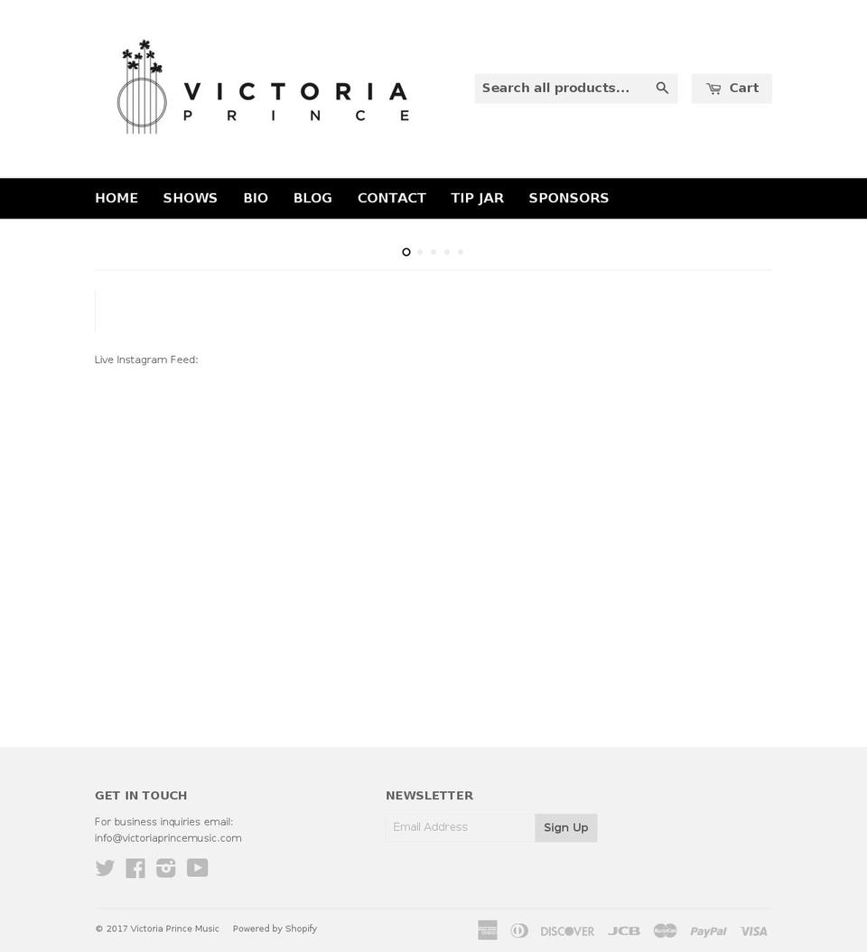 Origin Shopify theme site example victoriaprincemusic.com