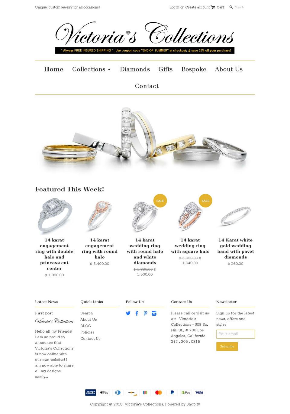 victorias-collections.com shopify website screenshot