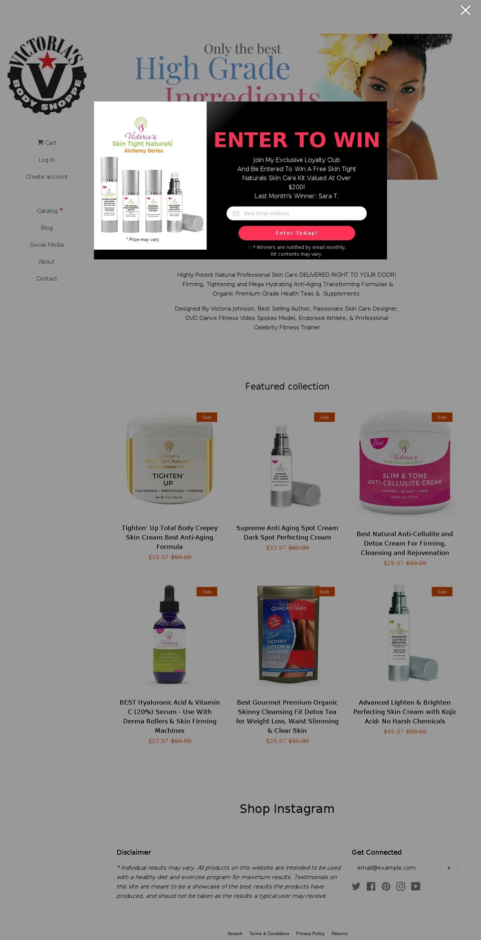 victoriasbodyshoppe.com shopify website screenshot