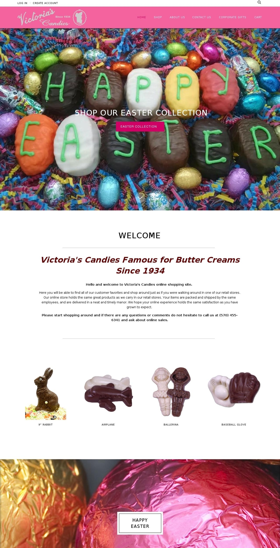 victoriascandies.com shopify website screenshot