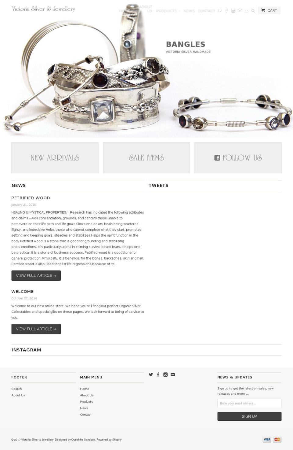 victoriasilverjewellery.com shopify website screenshot