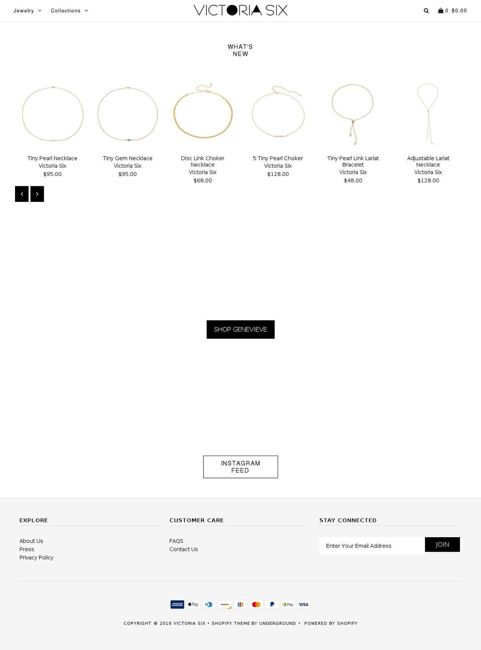 victoriasix.com shopify website screenshot