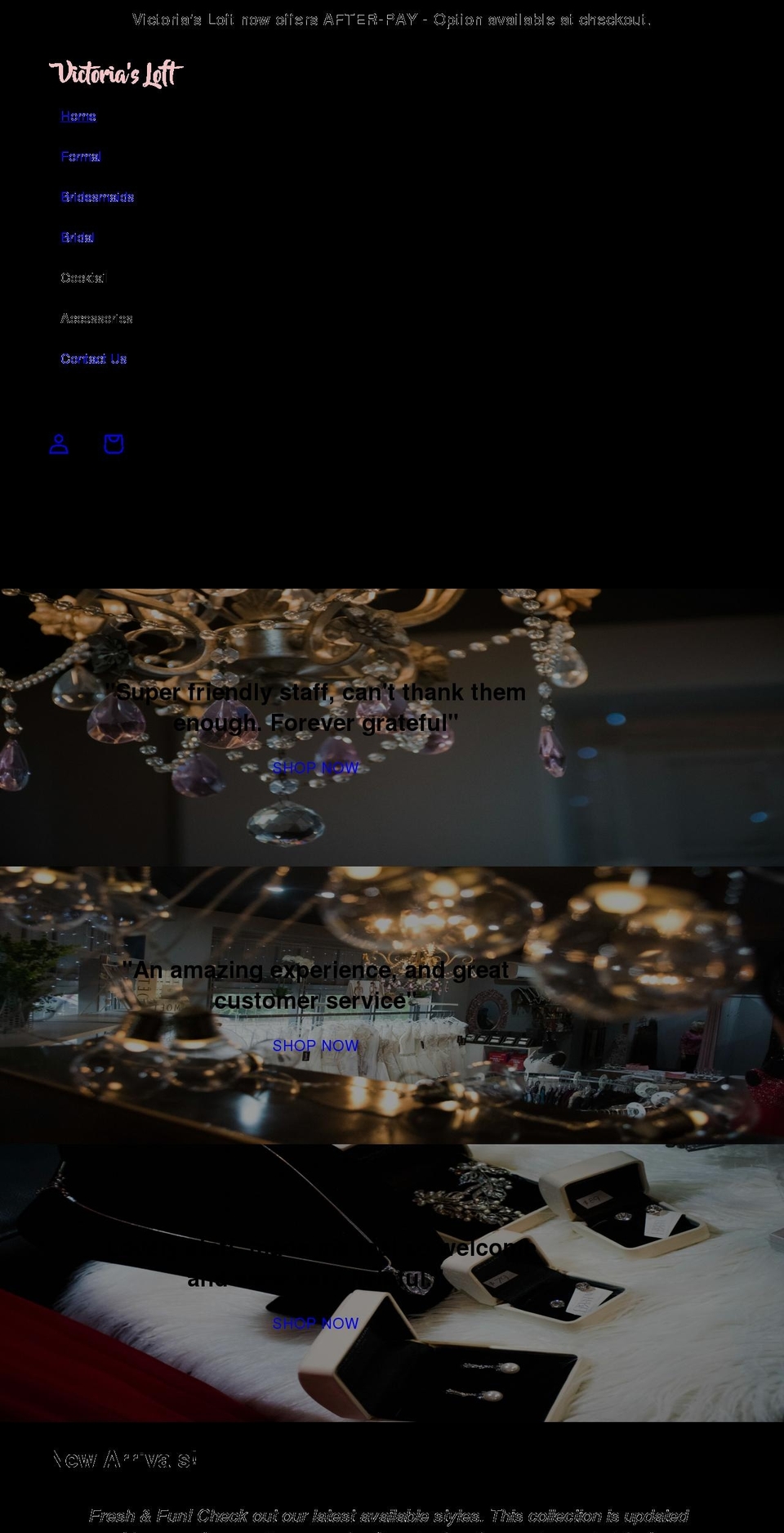 victoriasloft.com shopify website screenshot