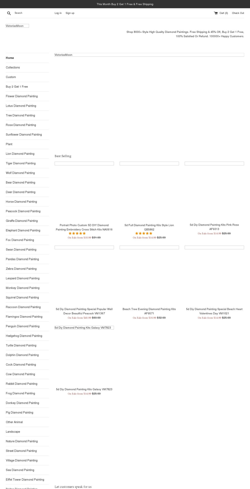 victoriasmoon.com shopify website screenshot