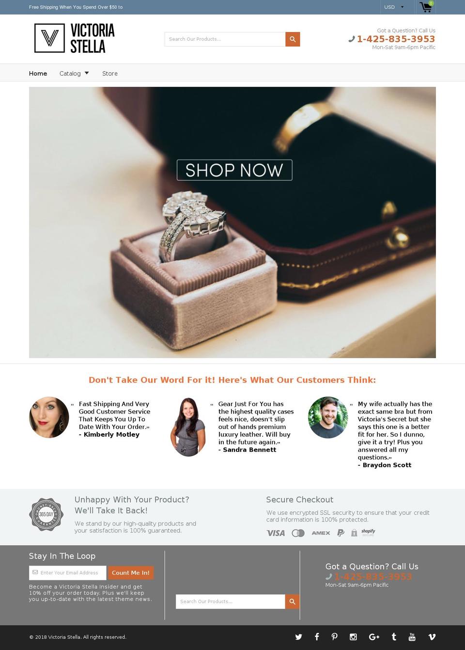victoriastella.com — Shopify storefront screenshot