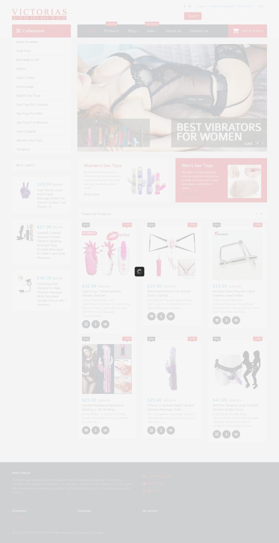 theme203 Shopify theme site example victoriastoybox.com