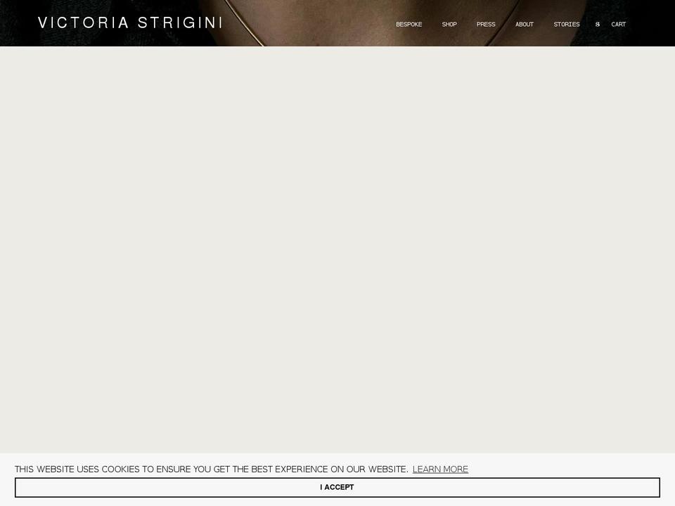 victoriastrigini.com — Shopify storefront screenshot