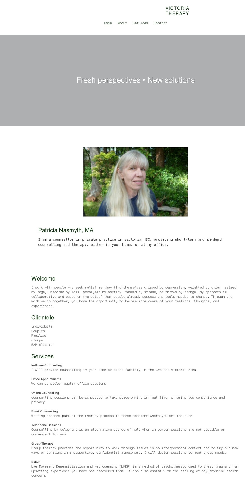 victoriatherapy.com shopify website screenshot