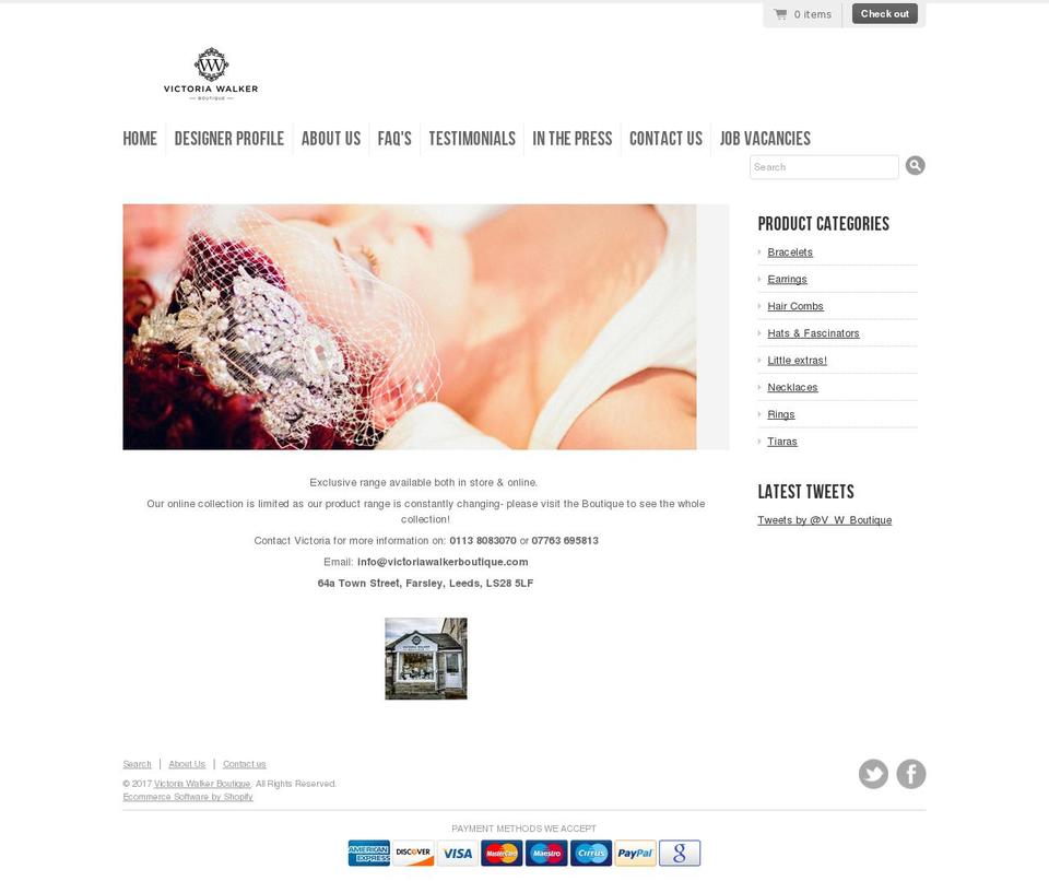 victoriawalkerboutique.com shopify website screenshot