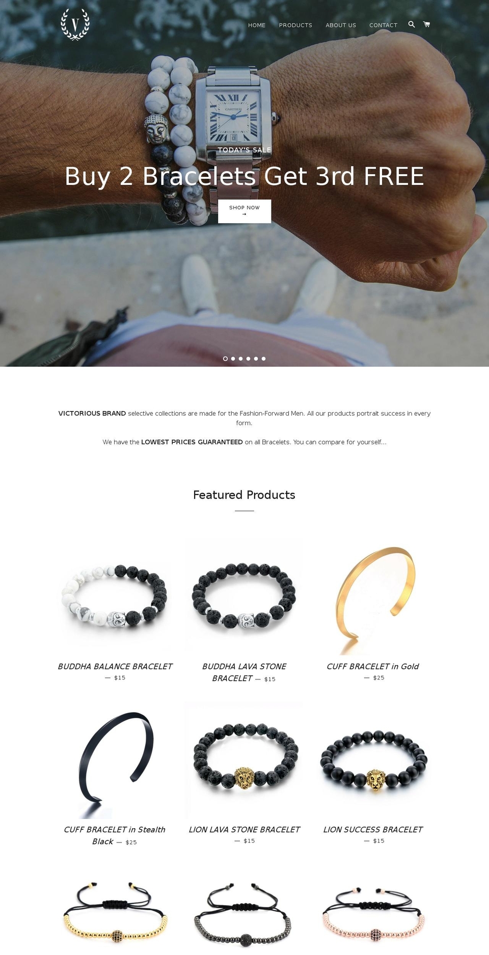 victoriousbrand.com shopify website screenshot