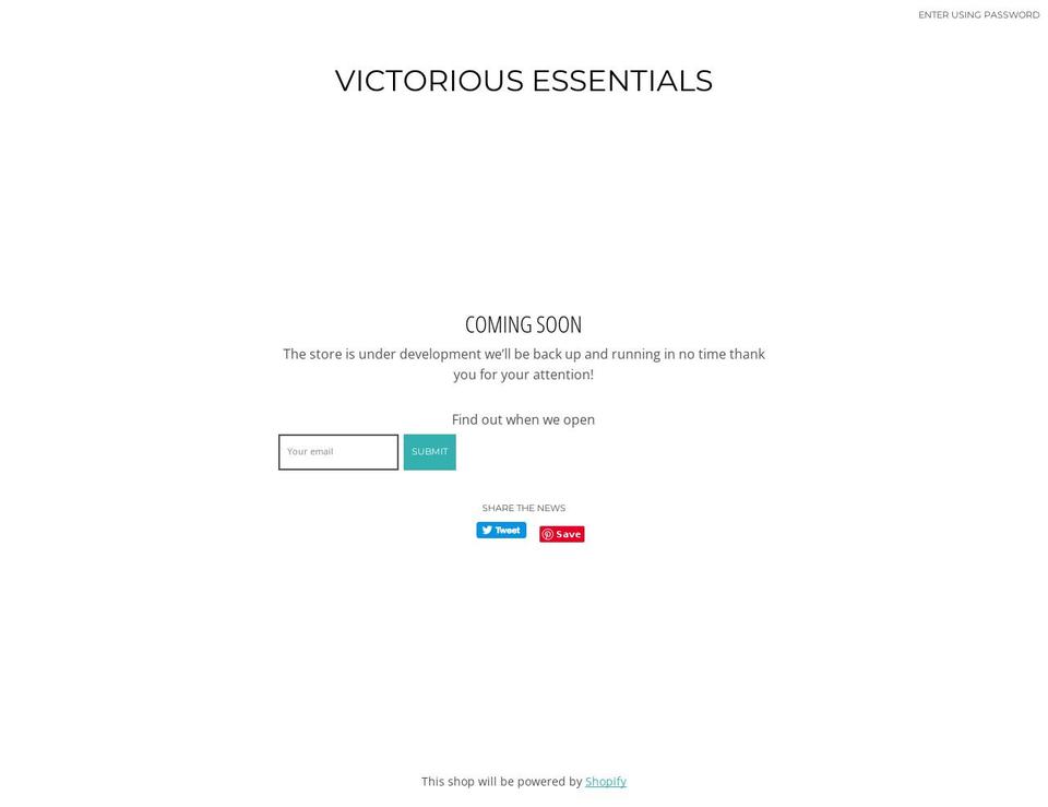 victoriousessentials.com shopify website screenshot