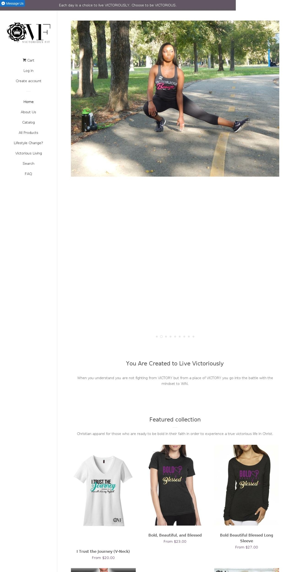 victoriousfitwear.com — Shopify storefront screenshot