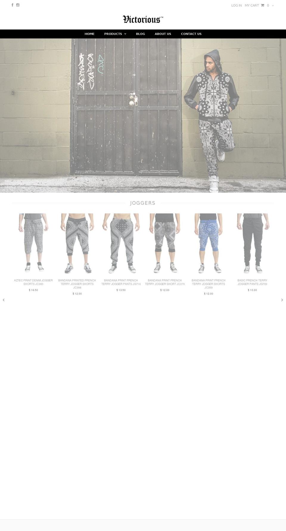 victoriousla.com shopify website screenshot