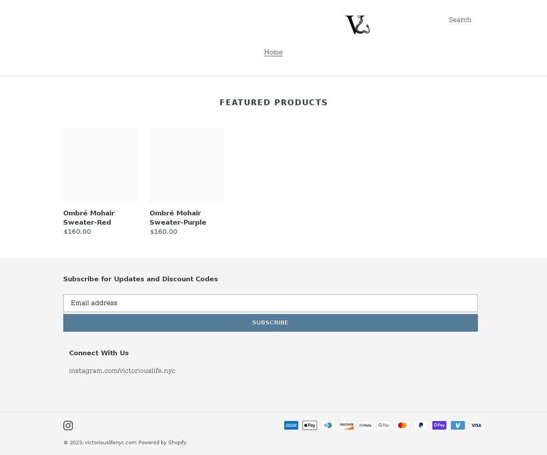 victoriouslifenyc.com shopify website screenshot