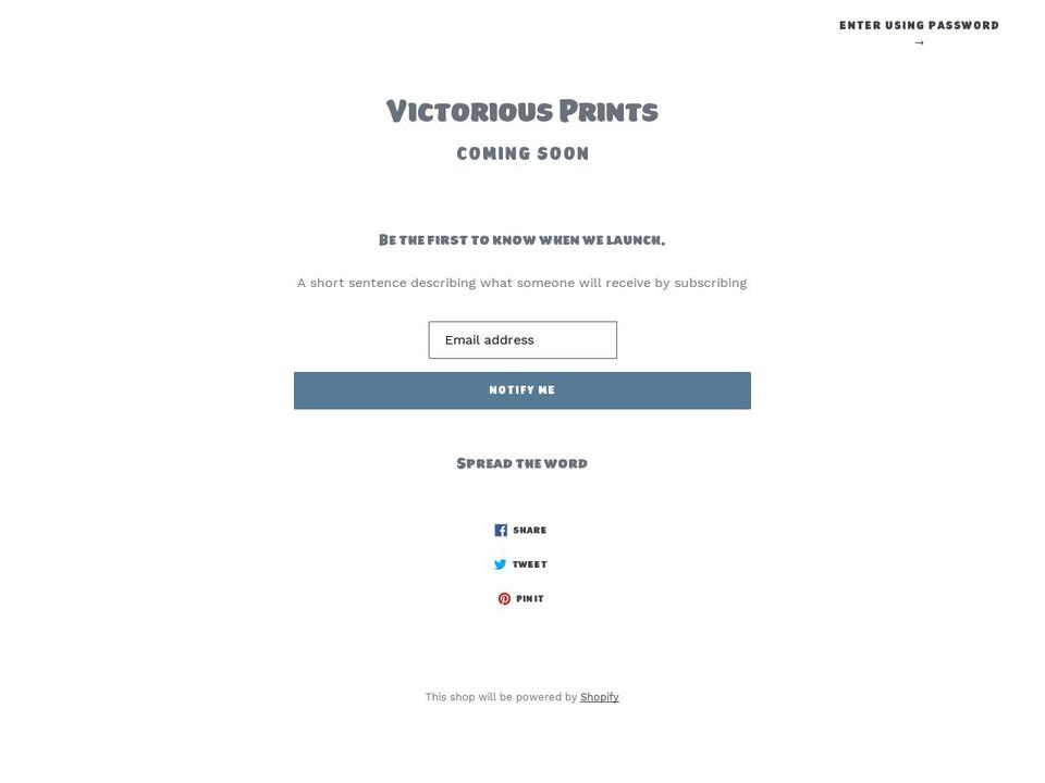 victoriousprints.com — Shopify storefront screenshot