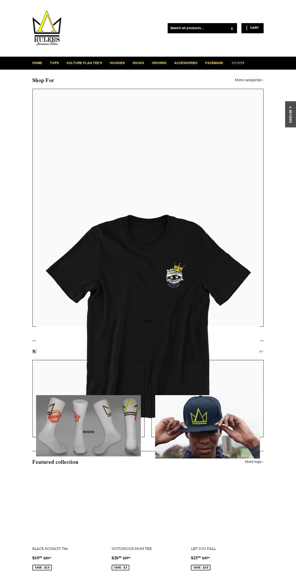 victoriousrulers.com shopify website screenshot