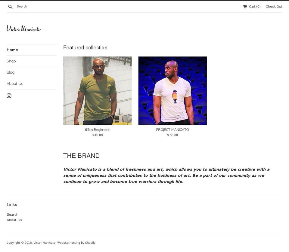 victormanicato.com — Shopify storefront screenshot
