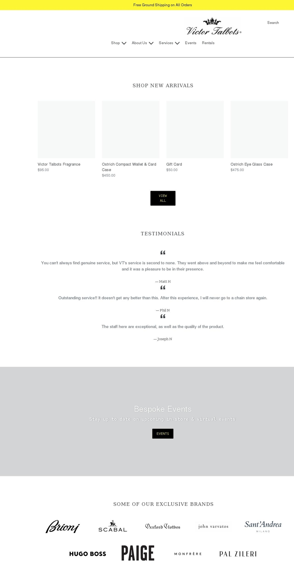 victortalbots.com shopify website screenshot