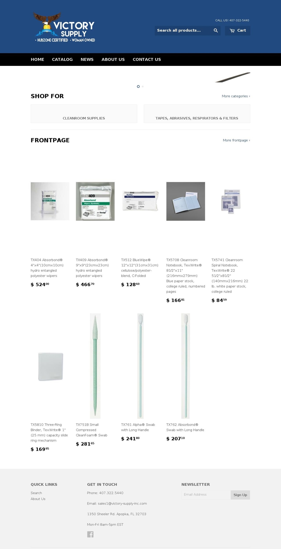 victory-supply-inc.com shopify website screenshot