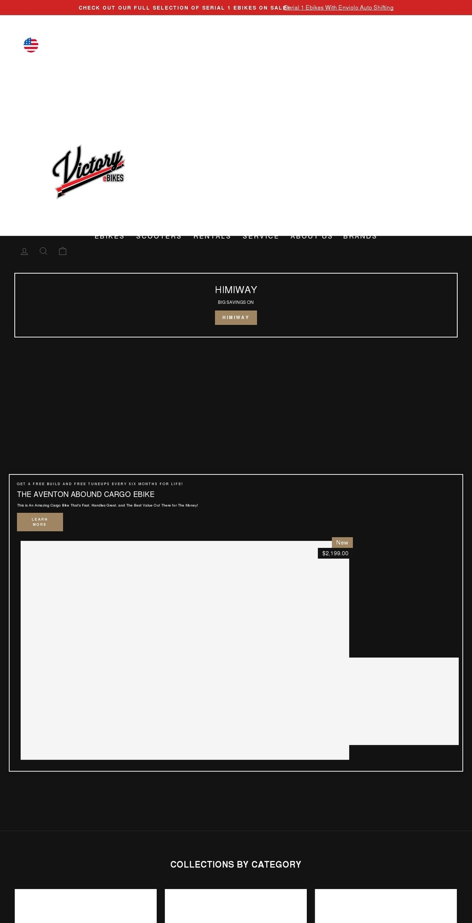 victoryebikes.com shopify website screenshot