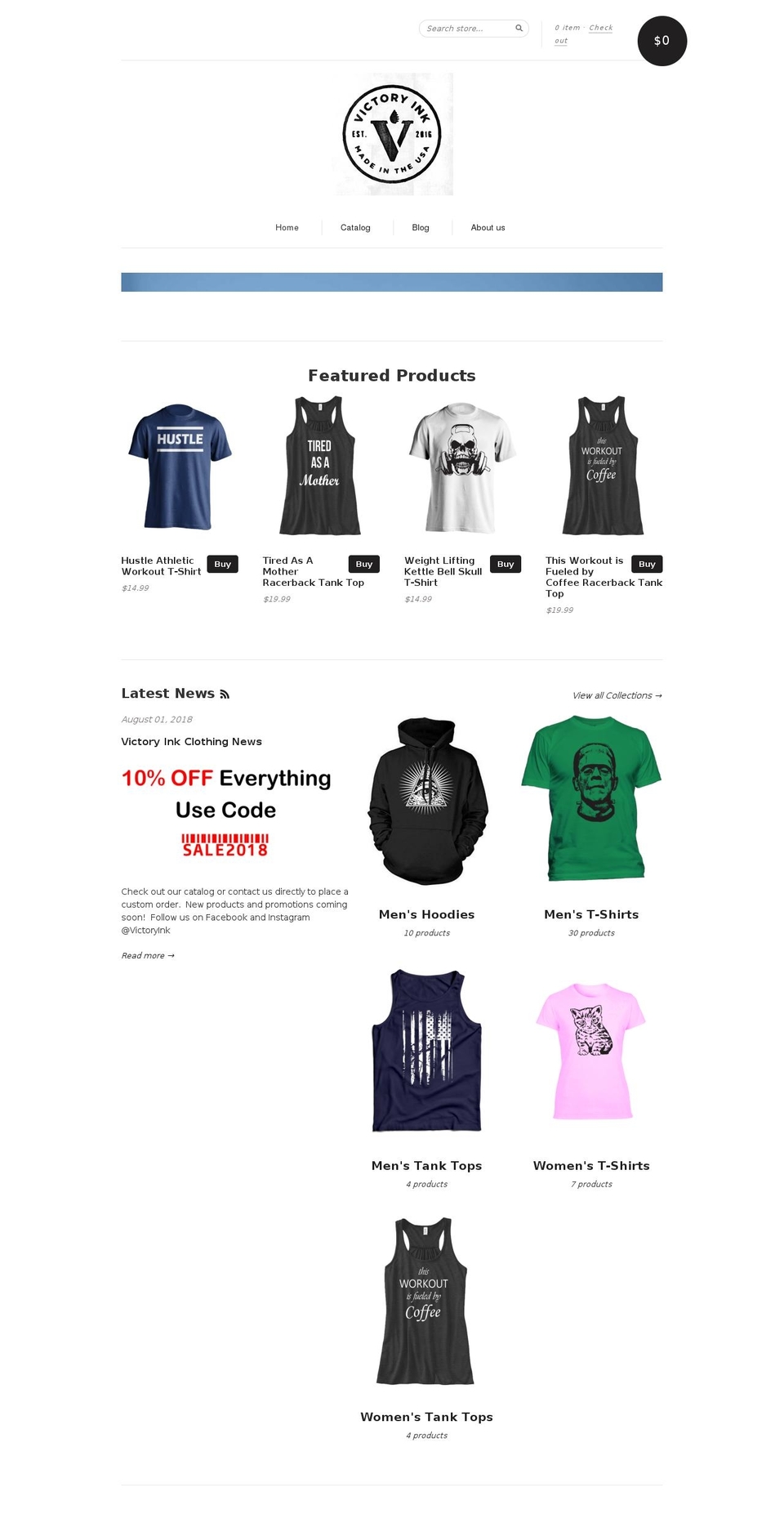 victoryinkclothing.com shopify website screenshot