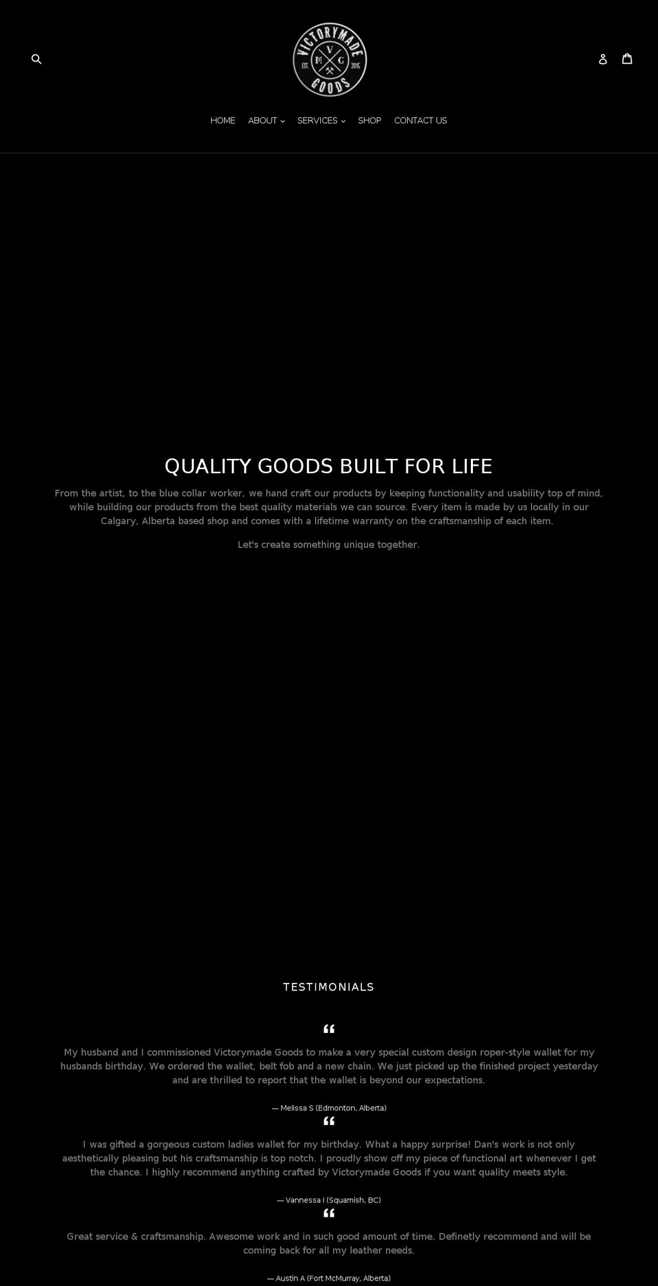 victorymadegoods.com shopify website screenshot