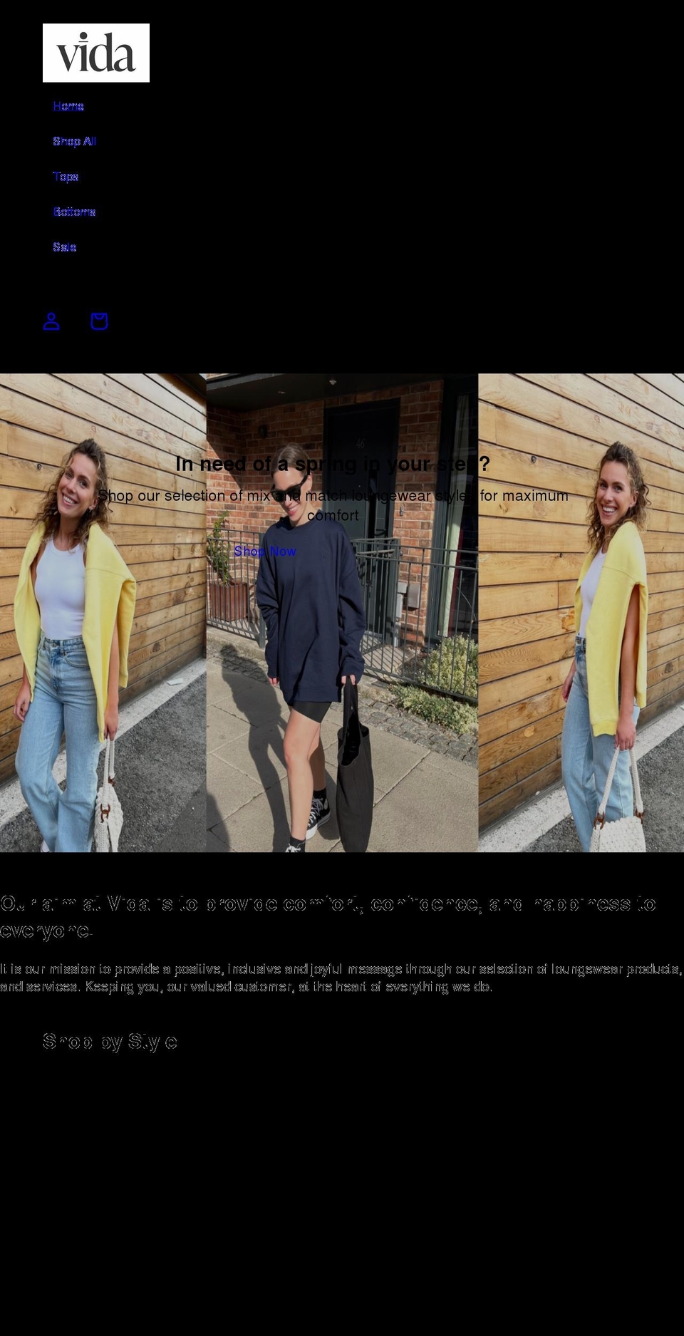 vida-fashion.com shopify website screenshot