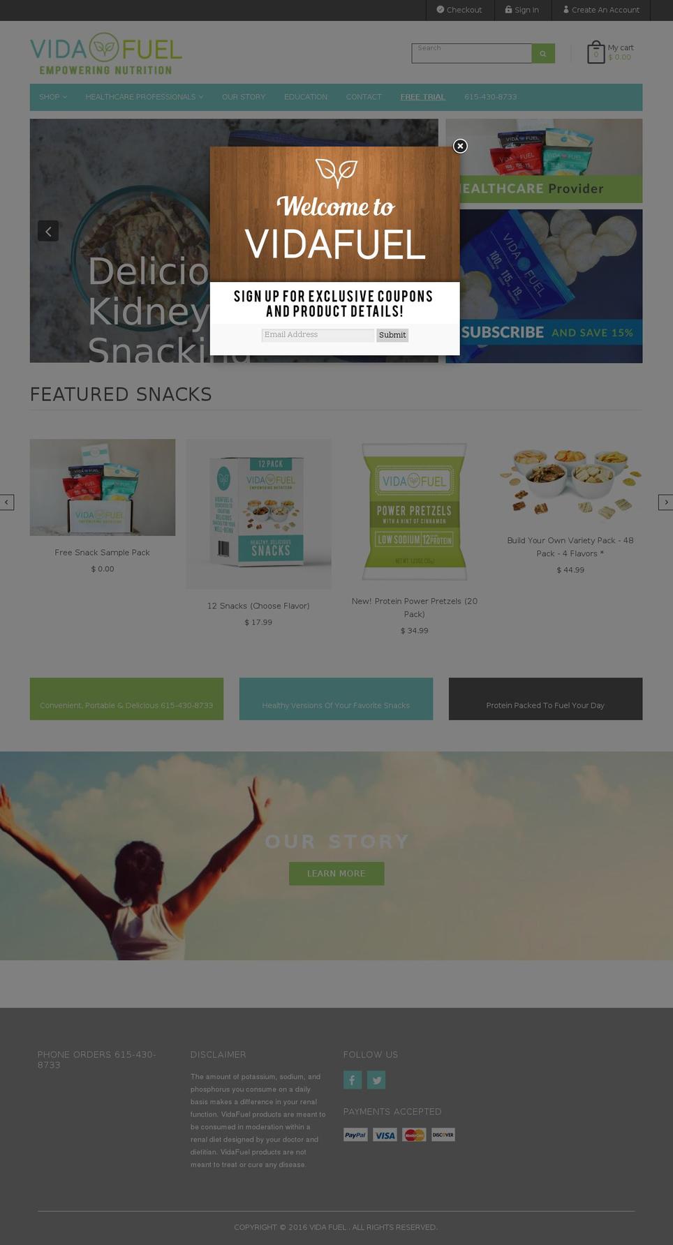 vida-fuel.com shopify website screenshot