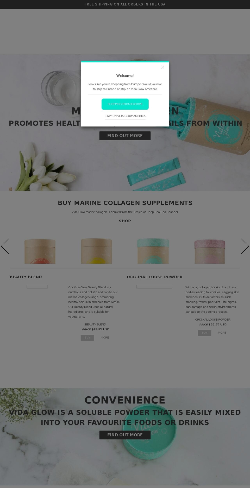 vida-glow.myshopify.com shopify website screenshot