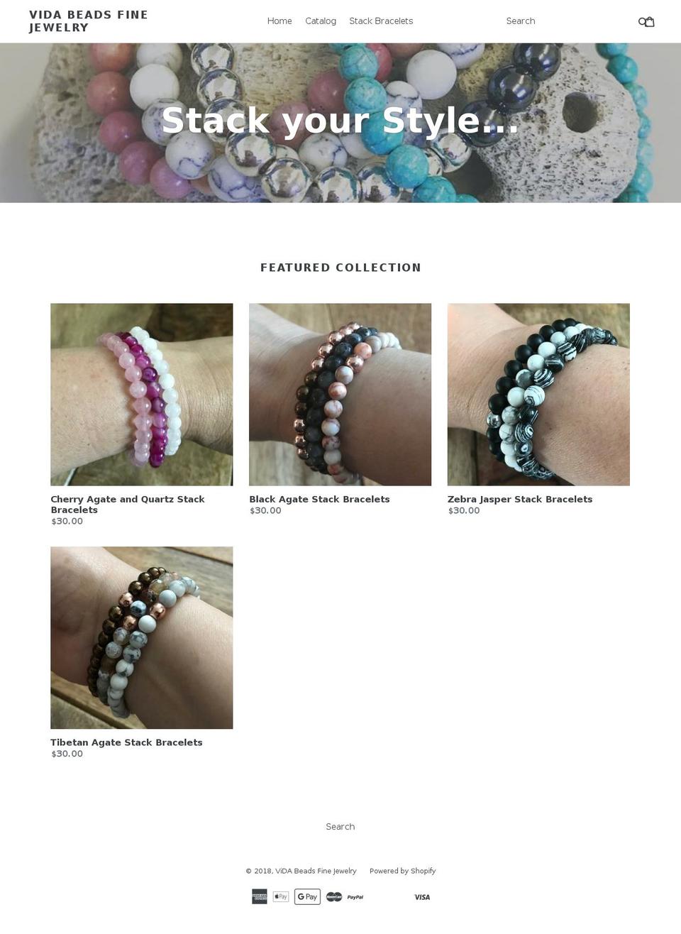 vidabeads.com — Shopify storefront screenshot