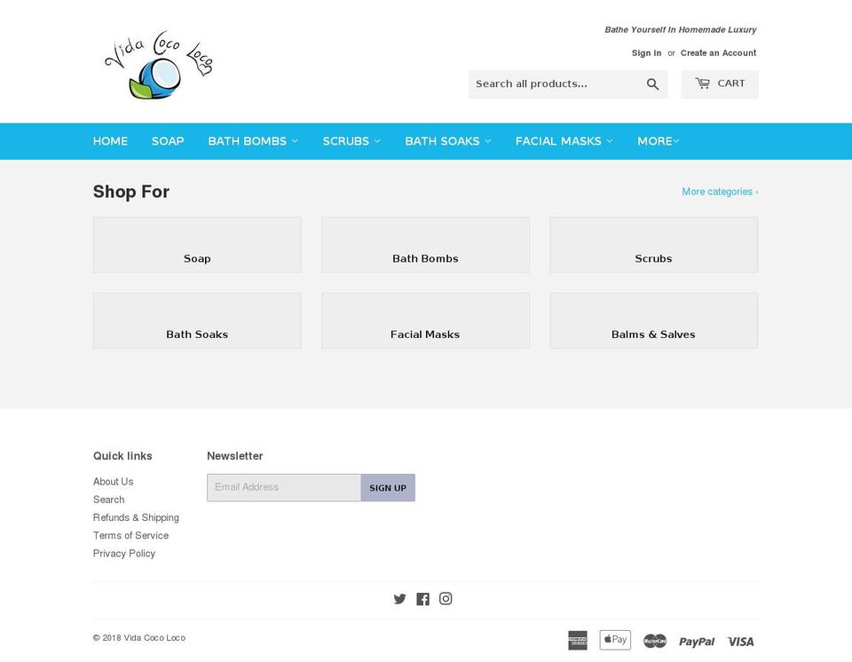 vidacocoloco.com — Shopify storefront screenshot