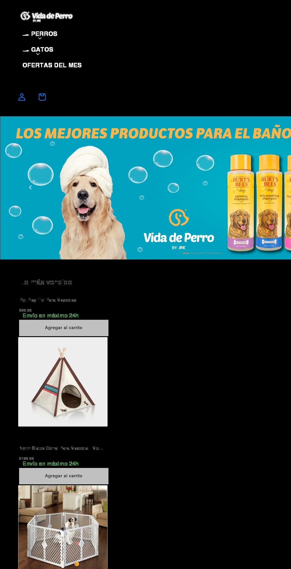 infinit Shopify theme site example vidadeperro.com