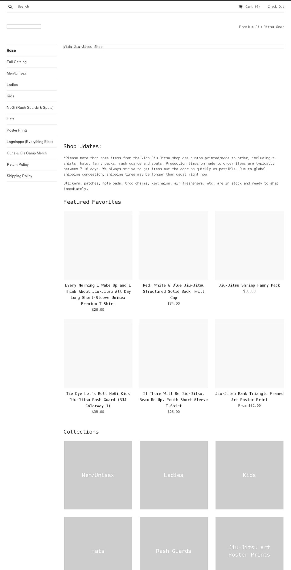 vidajiujitsu.com shopify website screenshot