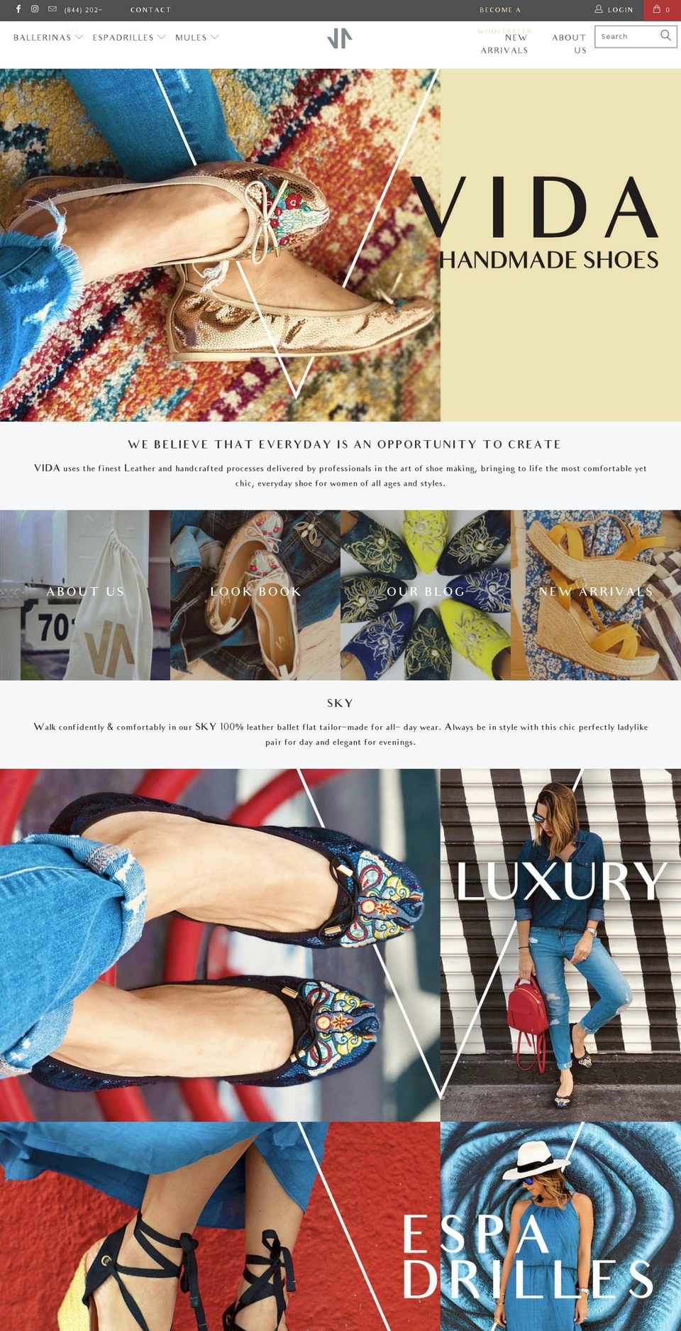 vidaleather.com — Shopify storefront screenshot