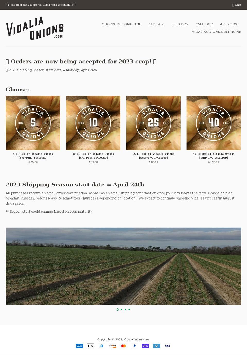 vidalia.myshopify.com shopify website screenshot