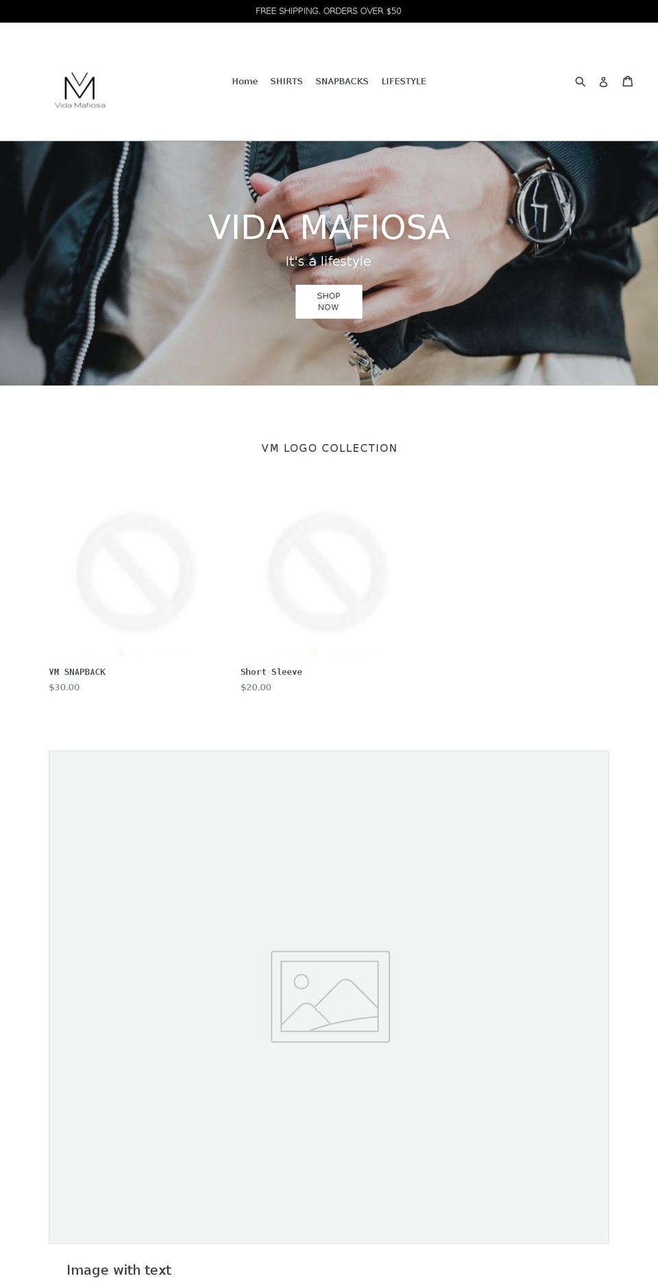 vidamafiosa.com — Shopify storefront screenshot