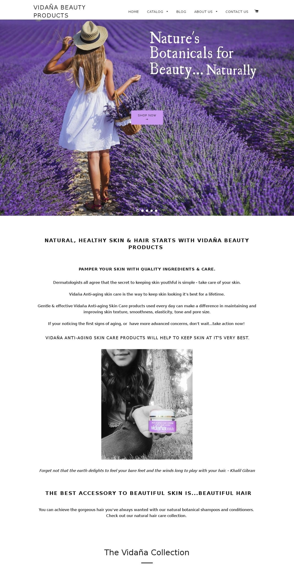 vidanabp.com shopify website screenshot